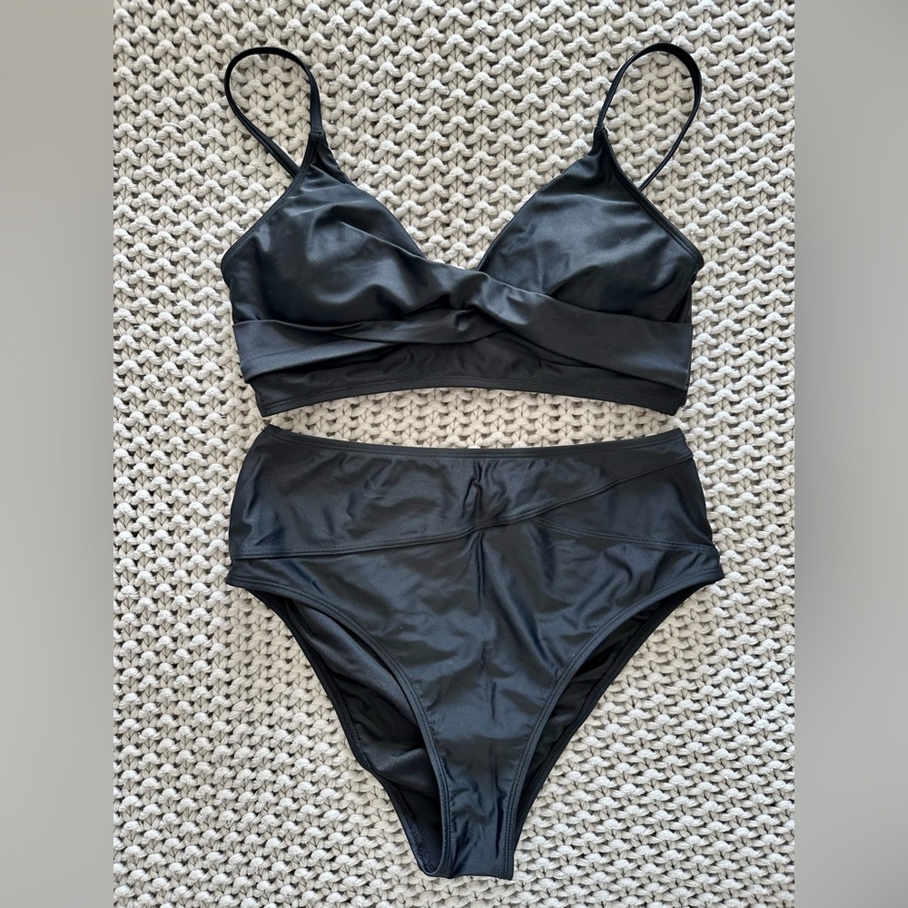 Cupshe Black High-Waist Bikini Set